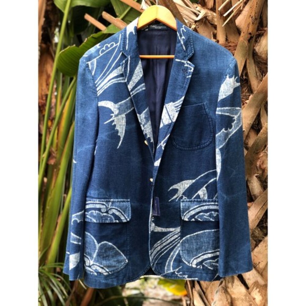 RARE NEW Polo Ralph Lauren Indigo Japanese Aizome Sport Coat Blazer Jacket 42R